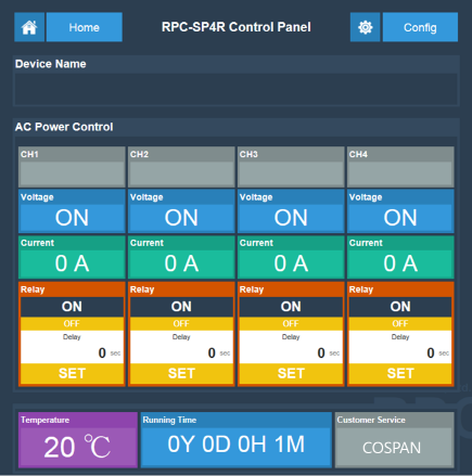 RPC-SP4R control web page
